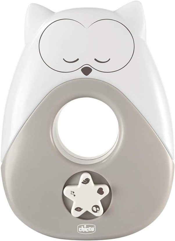 CHICCO Sweet Lights нощна лампа с мелодии и звуци БУХАЛ 13,5 x 18 cm