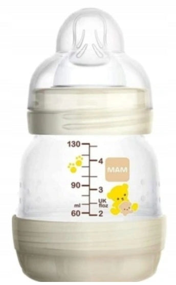 MAM Easy Start butelka antykolkowa 130ml 0+ przezroczysta butelka antykolkowa z szerokim smoczkiem