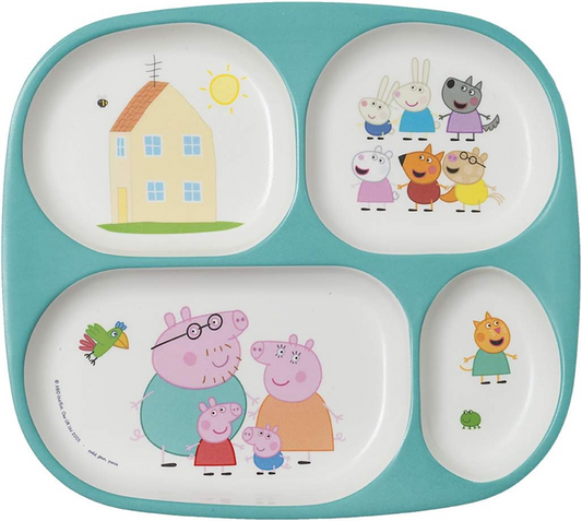 PETIT JOUR PARIS Πιάτο μελαμίνης Peppa Pig 4 θήκες 21 x 24 εκ.