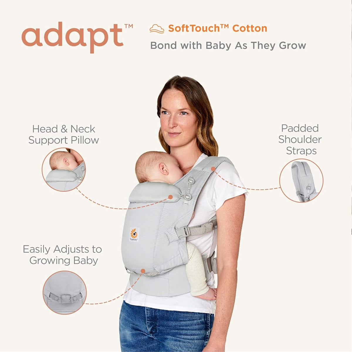 ERGOBABY ADAPT nosidełko ergonomiczne 3,2-20kg