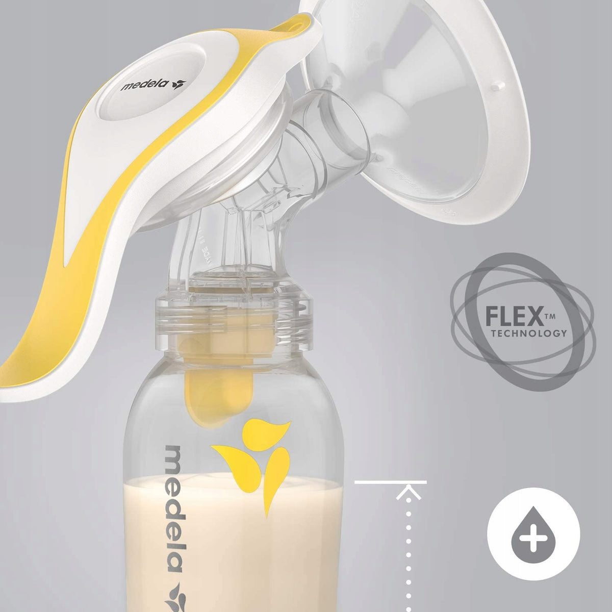 MEDELA Harmony laktator ręczny zestaw Essentials z technologią Flex i butelką na mleko