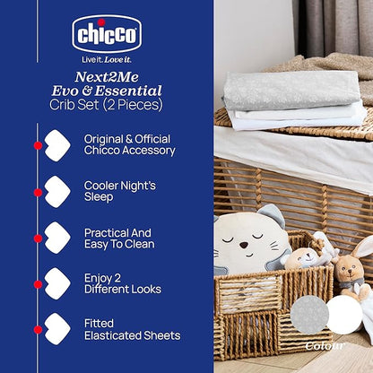 CHICCO NEXT2ME prześcieradło do łóżeczka x2 50x83cm