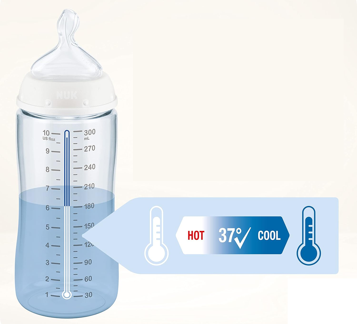 NUK First Choice+ kezdő szett 4 cumisüveg + rendező kosár 0–6 hónap