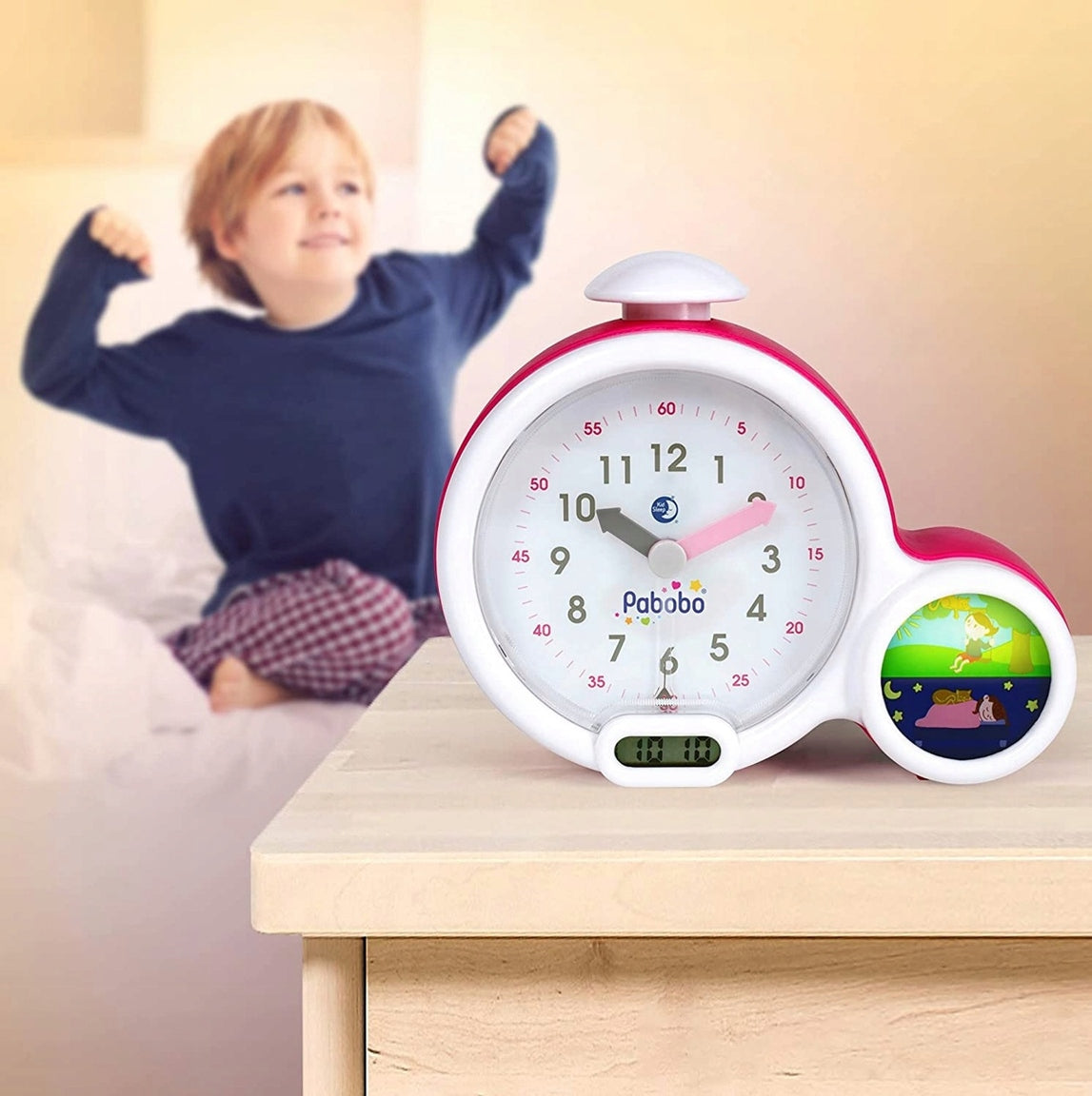 PABOBO Kid'Sleep pedagogisk väckarklocka rosa