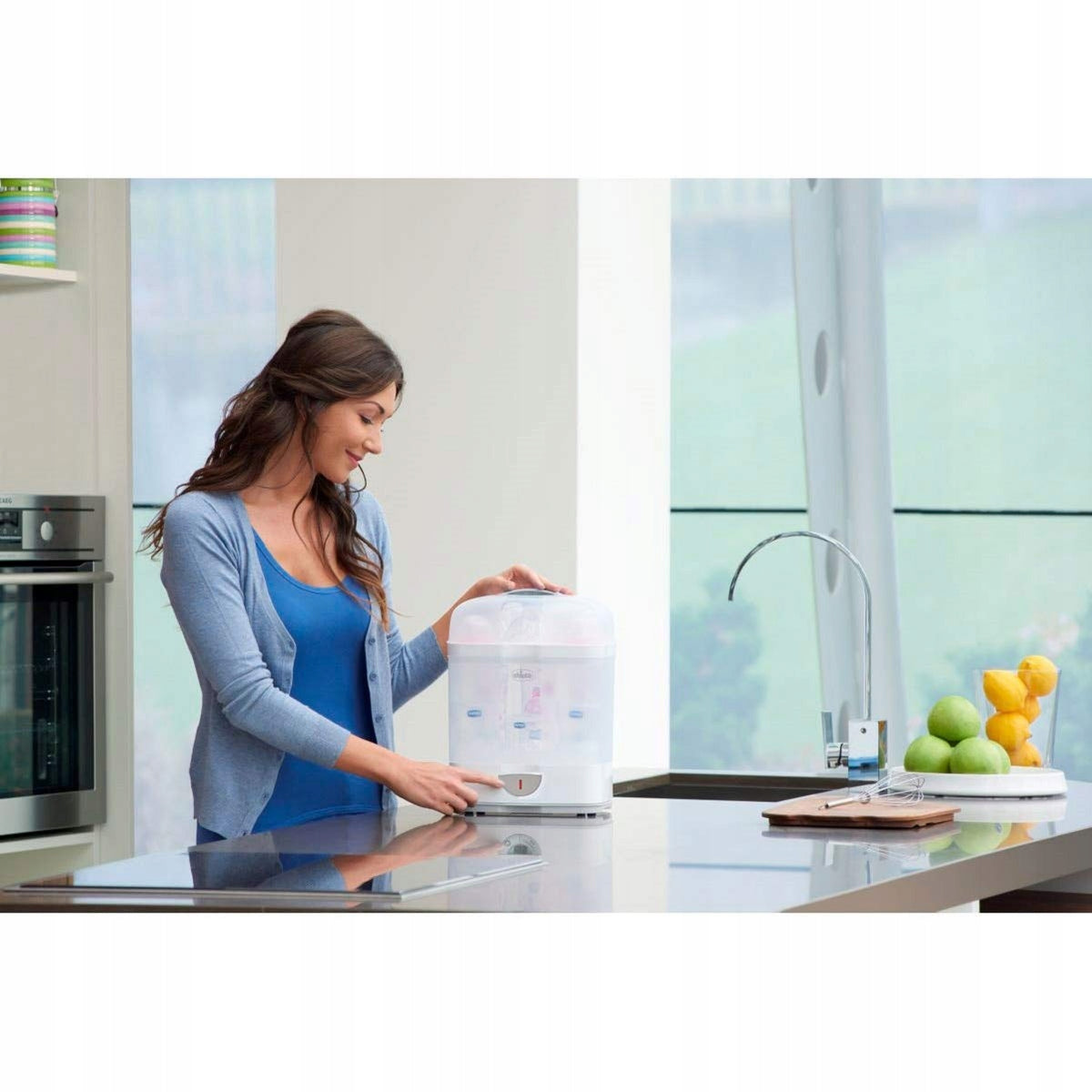 CHICCO Steril Natural 2w1 STERYLIZATOR PAROWY 1 biały elektryczny sterylizator parowy do butelek