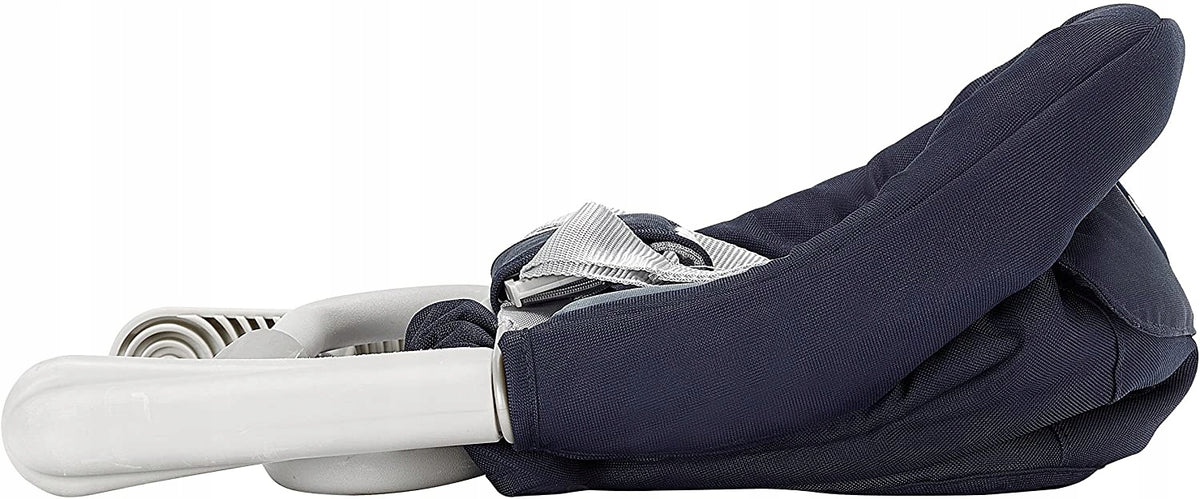 INGLESINA FAST krzesełko turystyczne mocowane do stołu, granatowe, składane i komfortowe z pasami bezpieczeństwa