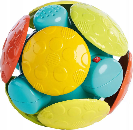 BRIGHT STARTS Wooble Booble drgająca kula z melodią do raczkowania 12 cm