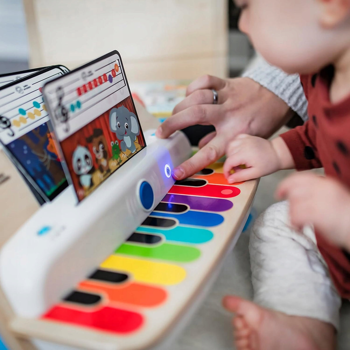 HAPE BABY EINSTEIN pianoforte in legno touch + 5 schede musicali
