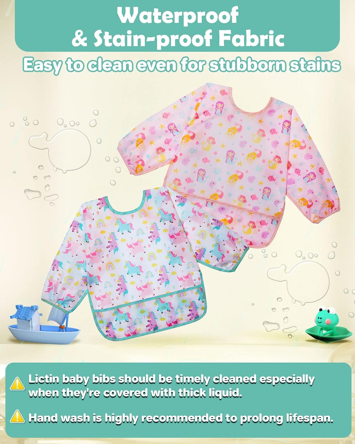 LICTIN hagesmække med lomme 6-24 m x3