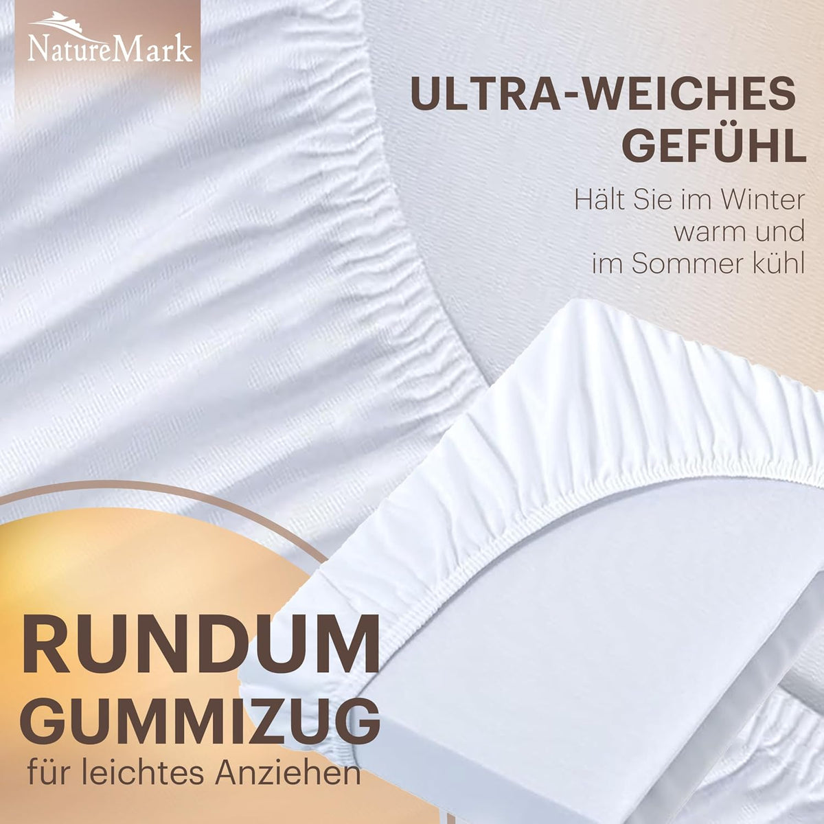 NATUREMARK prześcieradło z gumką x2 70x140