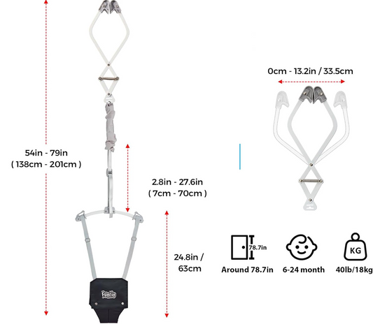 FUNLIO Hop skoczek futrynowy 6-24 m do 18 kg