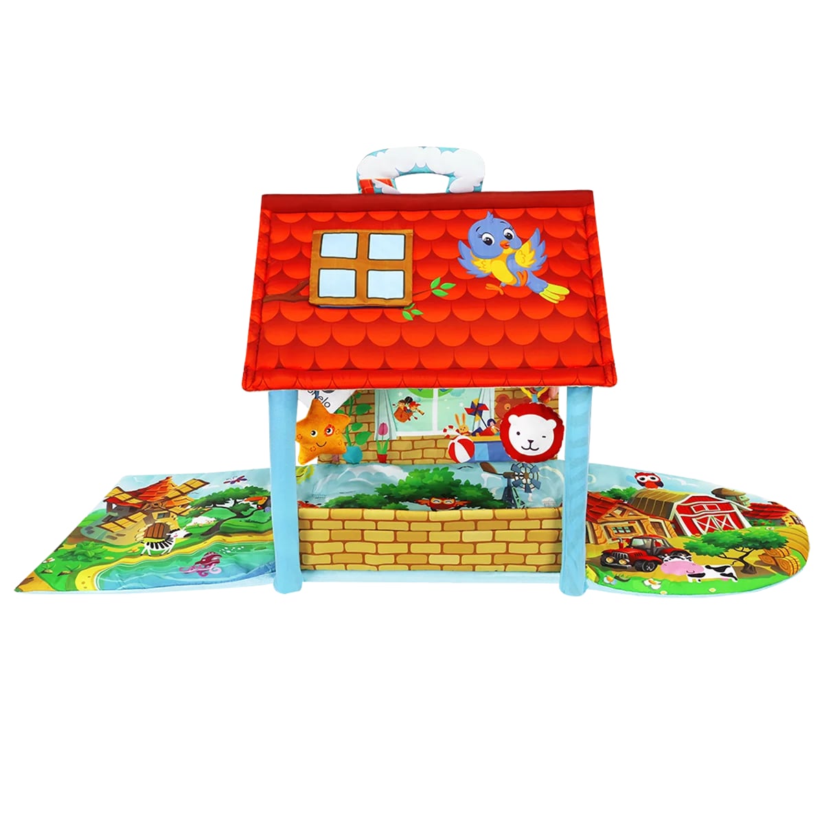 Lionelo Agnes Plus Village – widok domku z czerwonym dachem