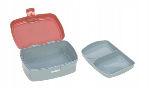 LASSIG śniadaniówka z dinozaurem z wyjmowanym pojemnikiem na przekąski, lunchbox z przegródkami