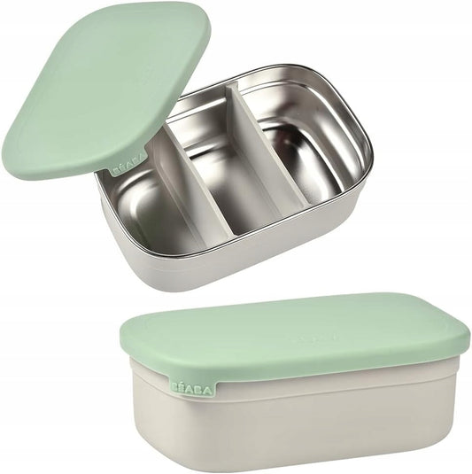 BEABA boîte à déjeuner lunchbox ACIER inoxydable 760ml avec compartiments