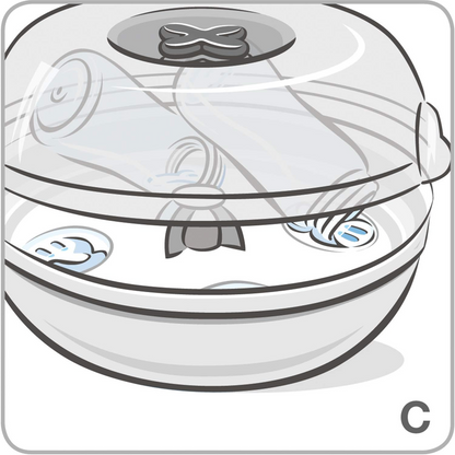 TIGEX Express sterilizzatore a microonde 5 biberon e accessori 4 minuti