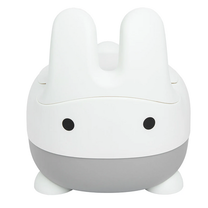 potty with removable insert and lid white and grey color