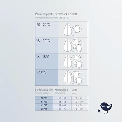 Julius Zöllner – grafika z tabelą doboru śpiworka