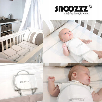 SNOOZZZ pozycjoner snu wspomaganie przy refluksie, biały bawełniany pozycjoner do bezpiecznego snu dziecka na plecach