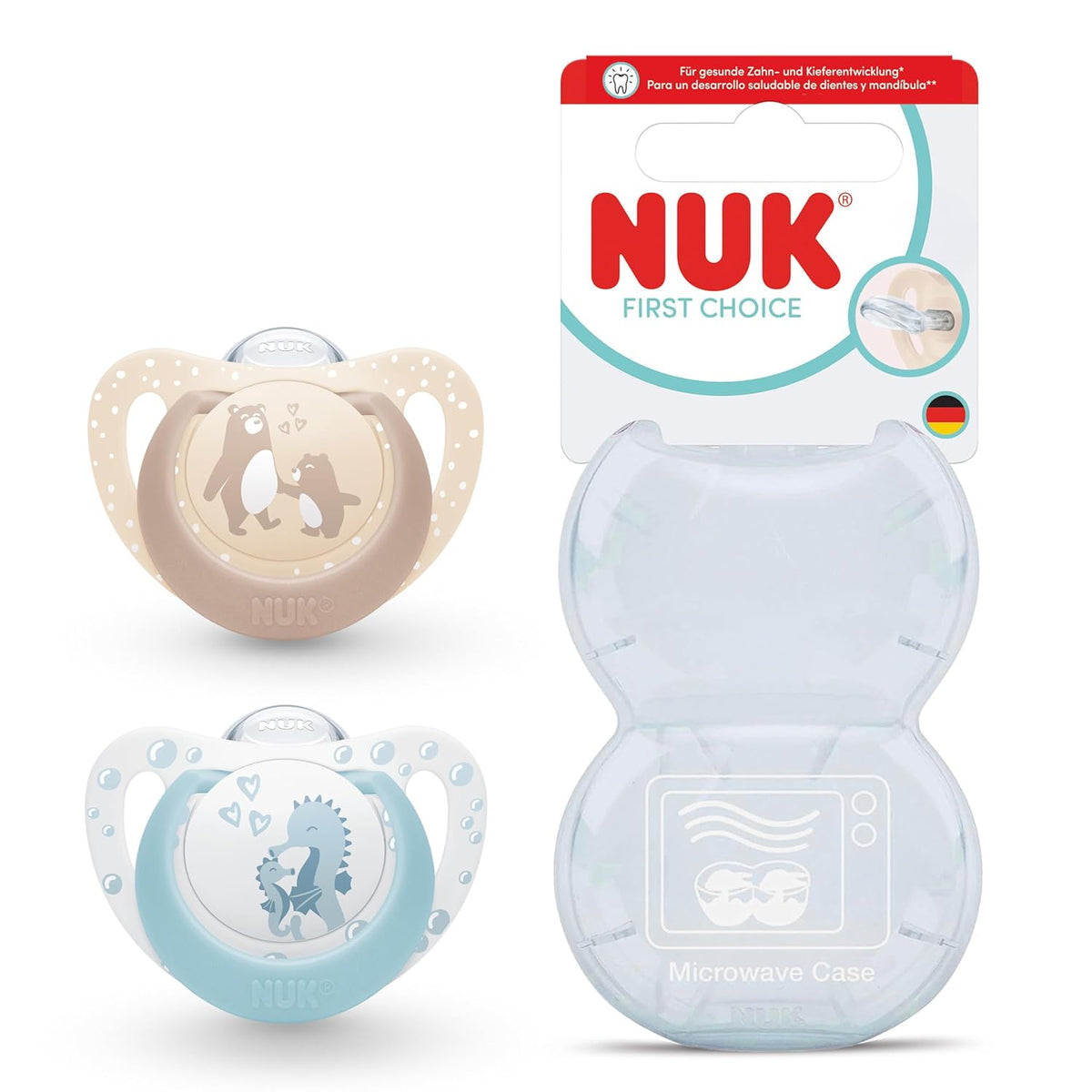 NUK First Choice силиконов успокояващ биберон x2 0-6m