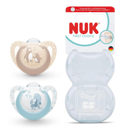 NUK First Choice силиконов успокояващ биберон x2 0-6m