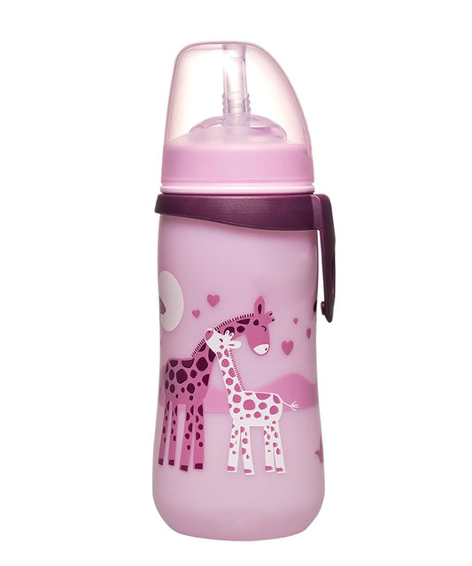 NIP Straw Cup kubek niekapek ze słomką 330 ml 12 m+ ŻYRAFY