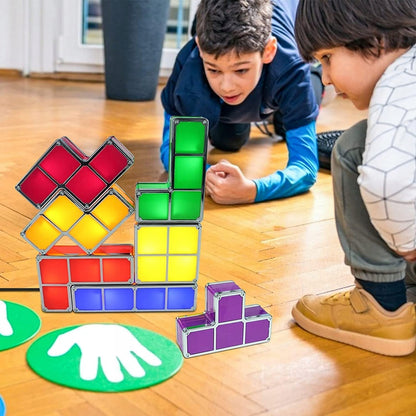 JUSTUP The Magic Block LED нощна лампа 7 елемента 7 цвята TETRIS