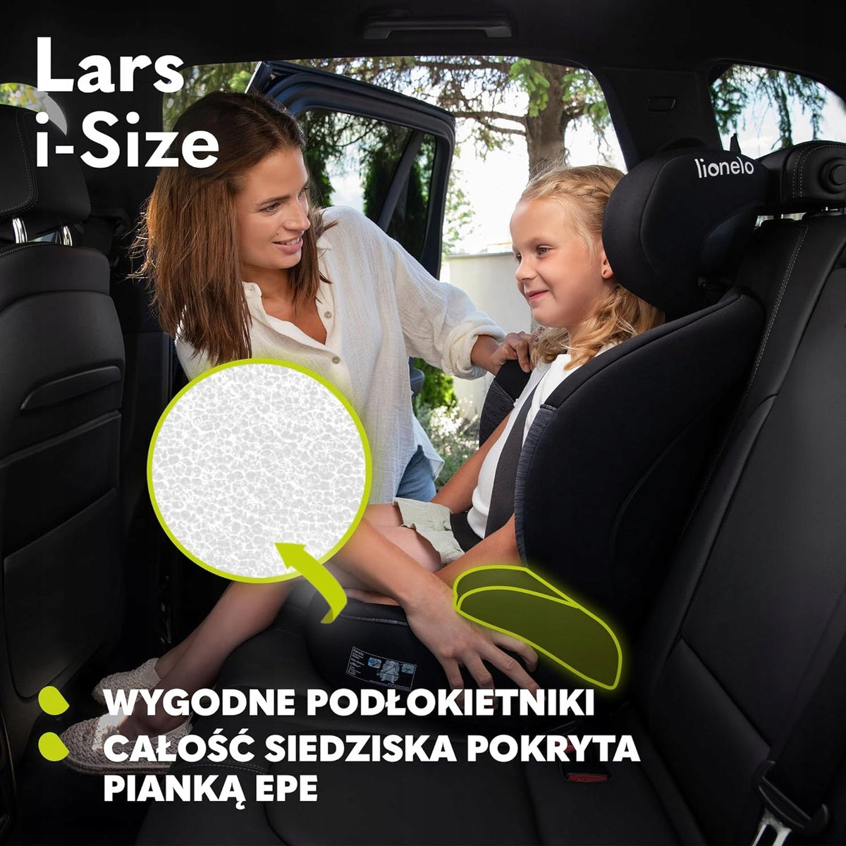 LIONELO Lars i-Size fotelik samochodowy gr.2 i 3