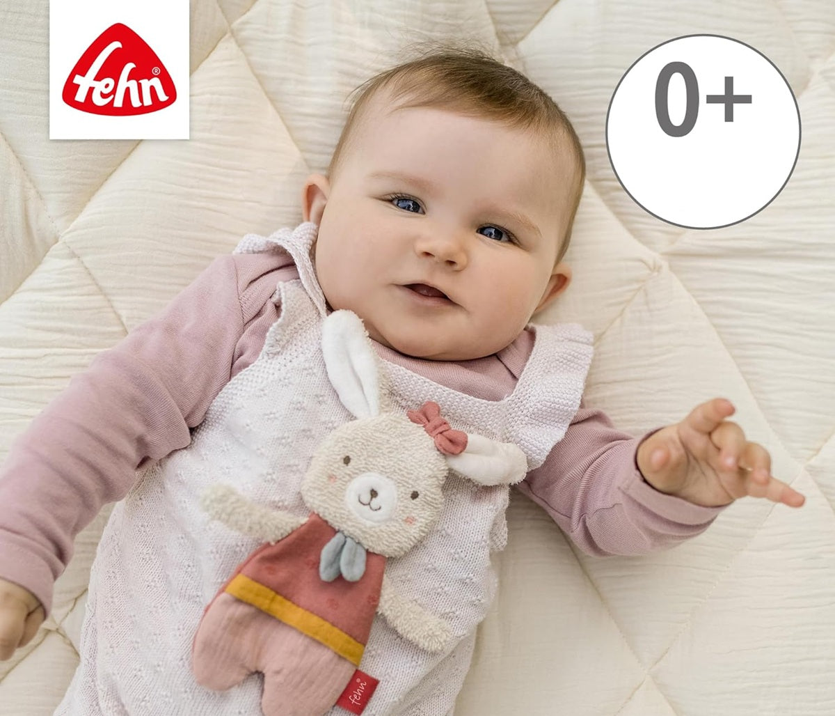 FEHN Natur шумоляща дрънкалка от органичен памук ЗАЙЧЕ 19 cm