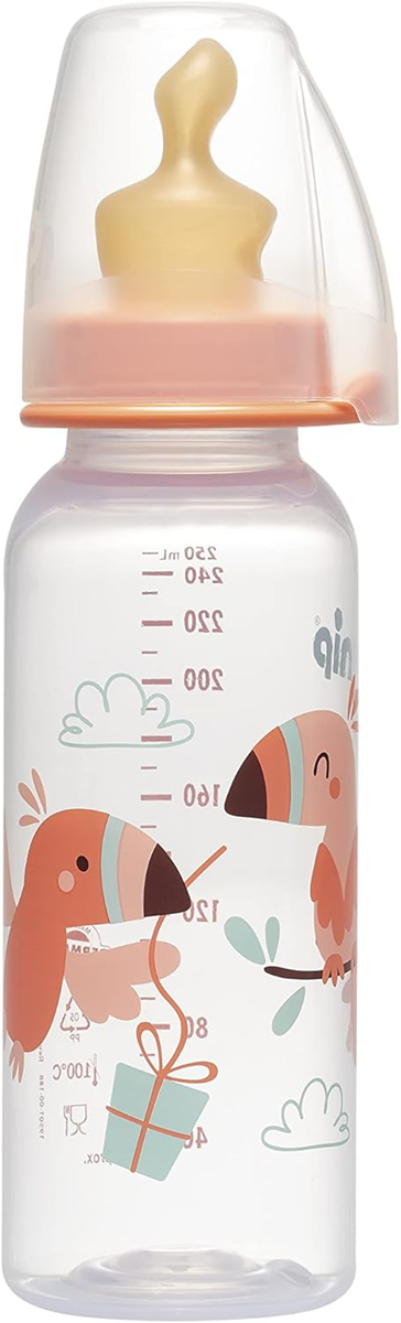 NIP-flaska med latexnapp, storlek M, medelflöde, 240 ml