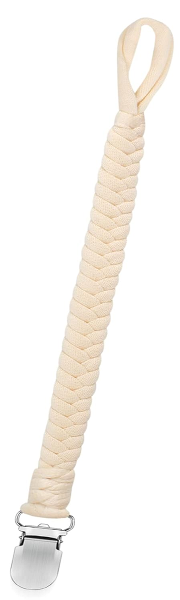 ANNHAO corrente de algodão para chupeta com mola 22 cm BEGE
