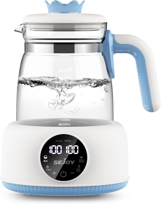 SEJOY TN1815electric kettlecolour white and blueheight 26 cm, base diameter 17 cmcapacity 1.2 lmains power