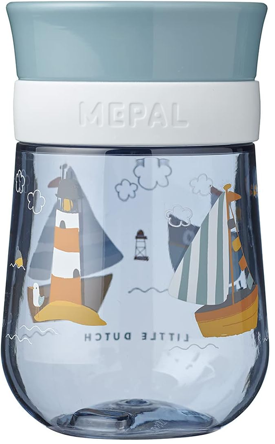 MEPAL Trainer Cup spillfri träningsmugg med 360-graders drickpip 300 ml 9 mån+