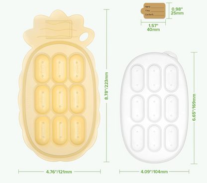 HAAKAA vassoio in silicone per congelare alimenti + coperchio