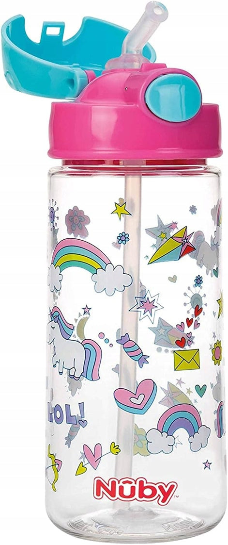 NUBY Straw Cup bidon z motywem tęczy