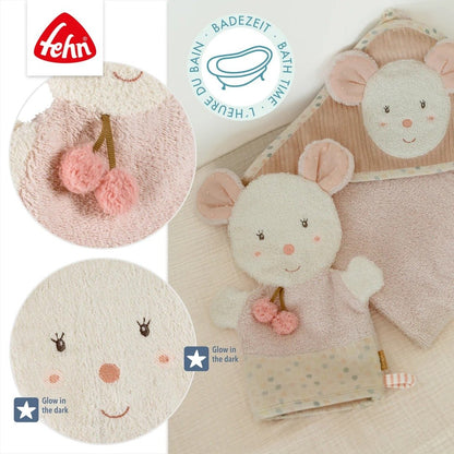 Fehn Muis washandje met lichtgevend borduursel