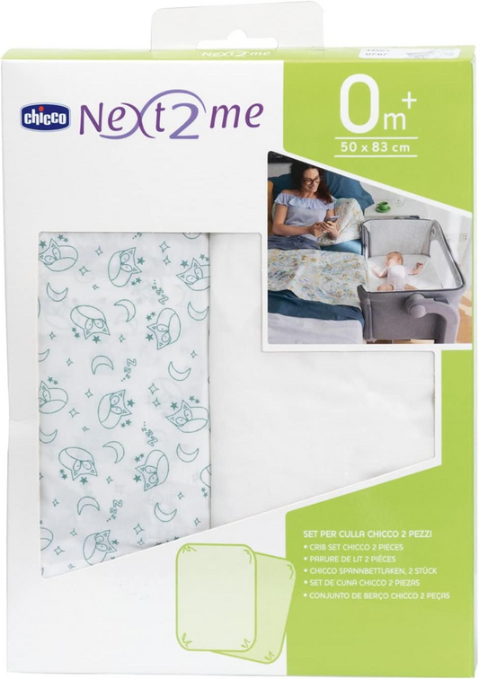 CHICCO NEXT2ME чаршаф за креватче x2 50x83
