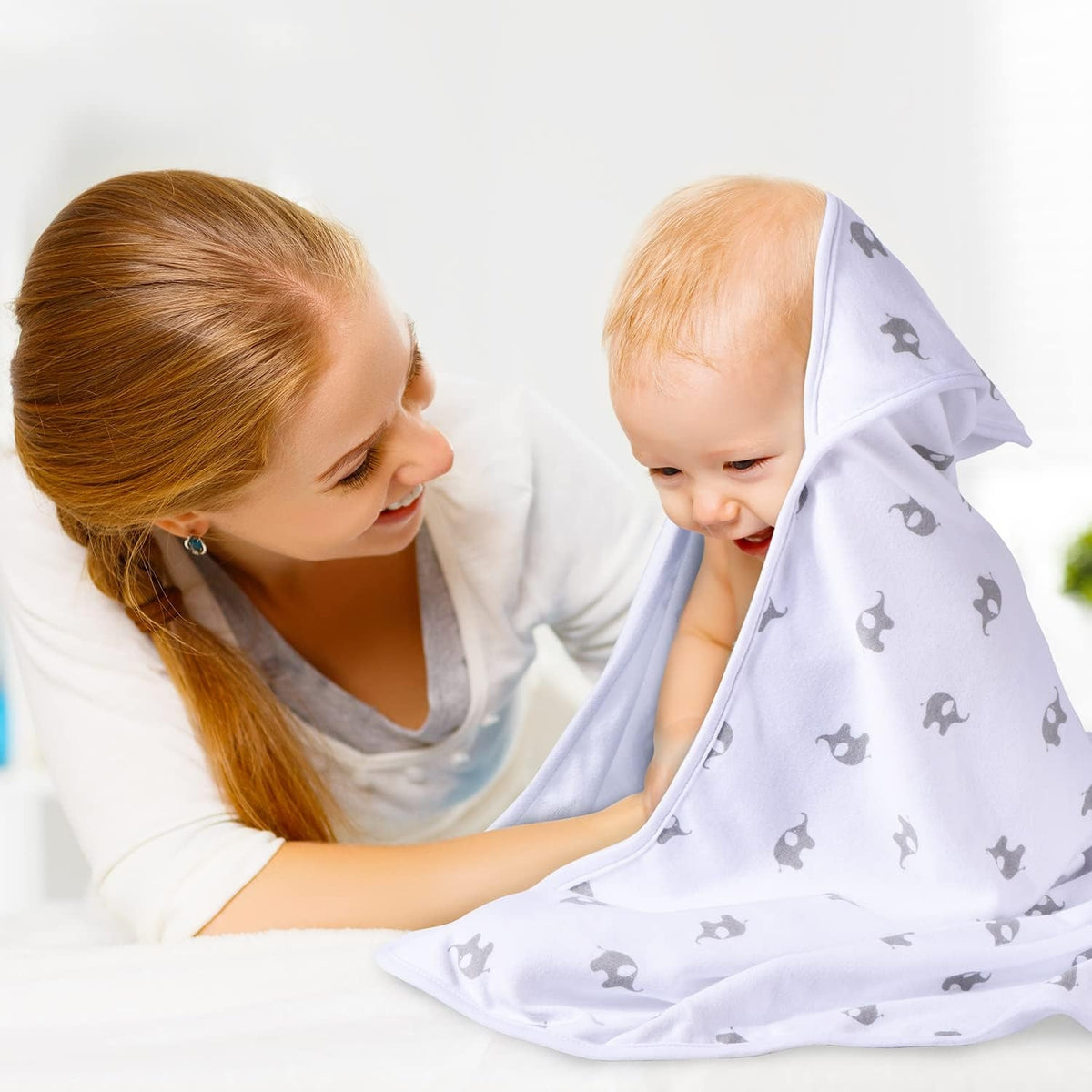 MOMCOZY håndklæde med hætte x2 76x76 +6 24x24 vaskeklude