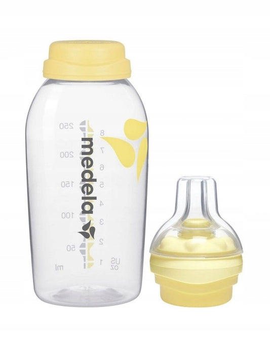 MEDELA butelka 250 ml + smoczek CALMA, żółty zestaw do karmienia dla dzieci 0+