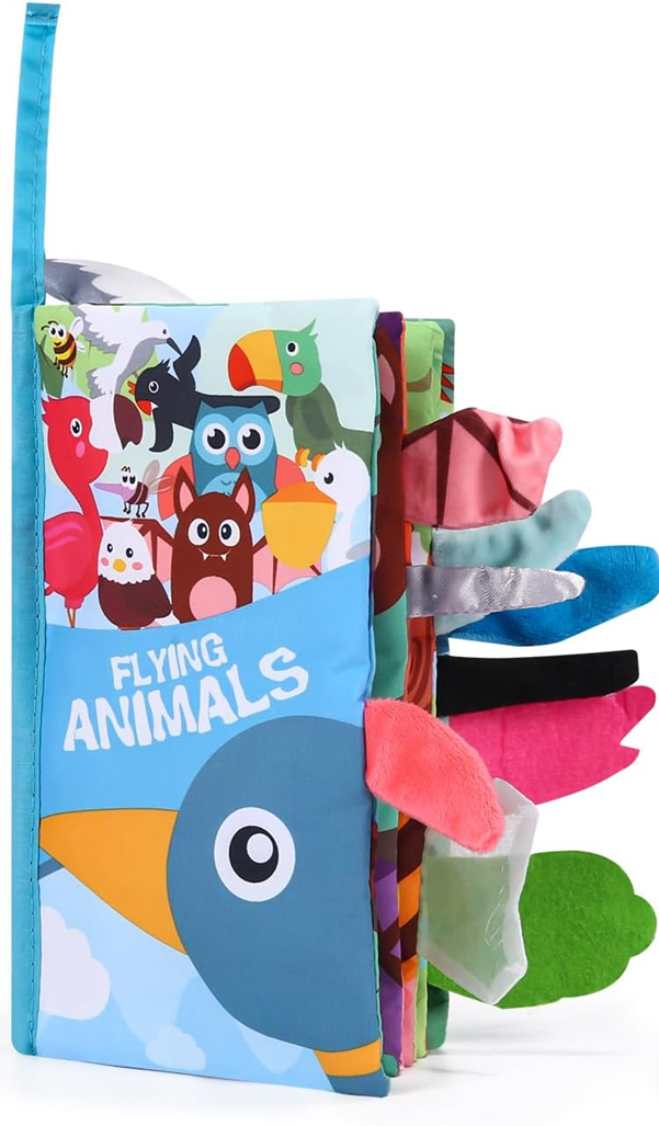 ZAWAER Flying Animals livro sensorial PENDENTE 12,5 x 22 cm