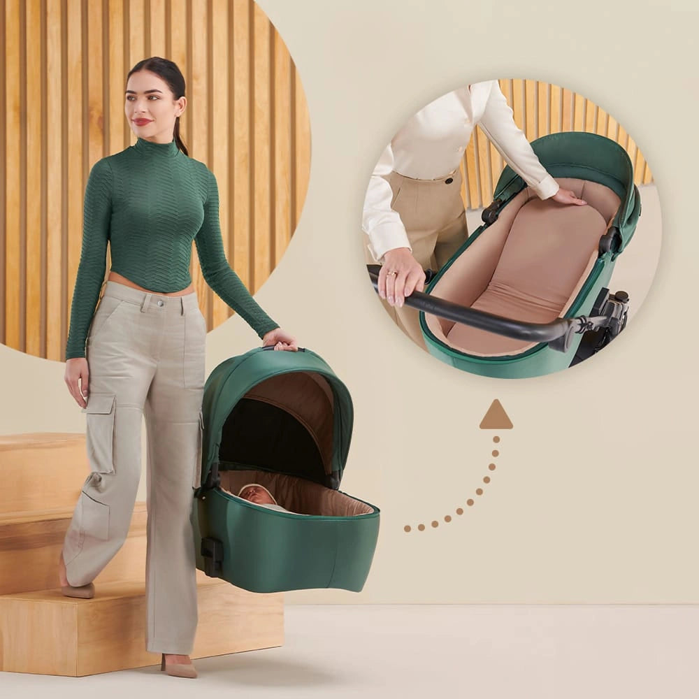 KINDERKRAFT PRIME2 PRO 3w1 wózek wielofunkcyjny do 22kg + fotelik MINK PRO – SANDROSE BEIGE – zdjęcie 10