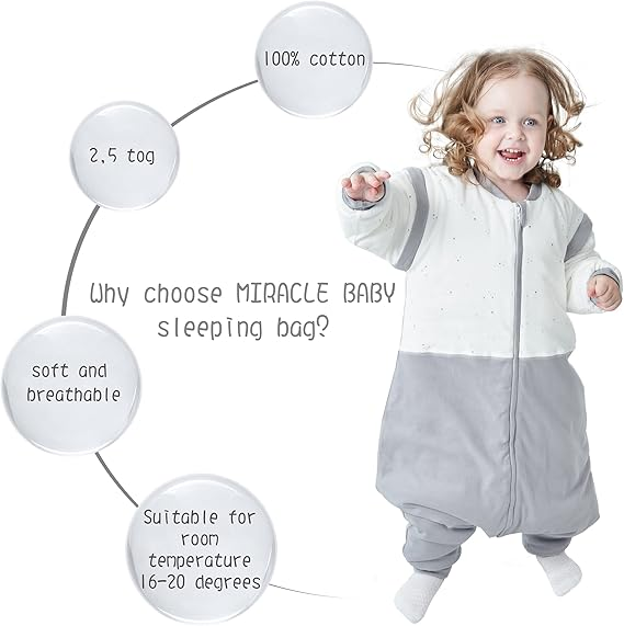 MIRACLE BABY zimný spací vak 2,5TOG 90 s odnímateľnými rukávmi