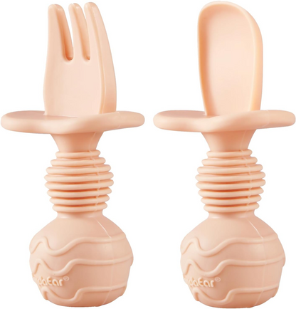 PANDAEAR set in silicone 2 piatti divisi in tre scomparti 2 cucchiai 2 forchette