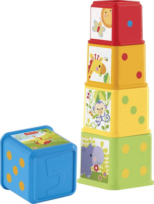 FISHER-PRICE Στοίβαξε & Εξερεύνησε Κύβοι μπλοκ διαφορετικού μεγέθους 5 τεμάχια
