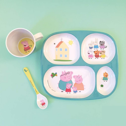 PETIT JOUR PARIS Πιάτο μελαμίνης Peppa Pig 4 θήκες 21 x 24 εκ.