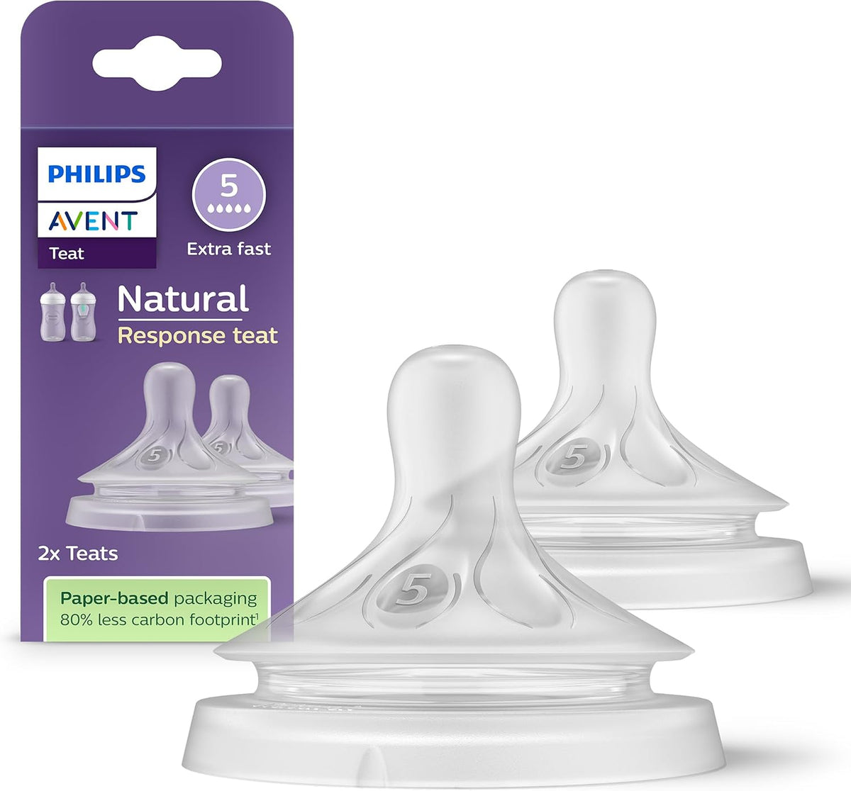 PHILIPS AVENT Natural Response smoczki przepływ 5 extra fast x2 – nowy – zdjęcie 1