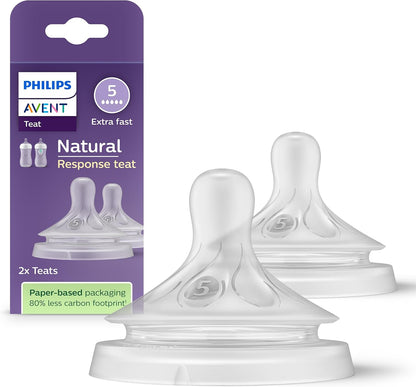 PHILIPS AVENT Natural Response Sauger, Durchfluss 5, extra schnell, 2er-Pack