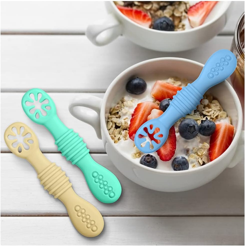 Set di cucchiaini in silicone VICLOON per alimenti solidi, 4 pezzi, 11 cm