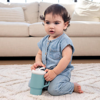 INFANTINO My 1st Tumbler bicchiere in silicone antigoccia con beccuccio 266 ml 6 m+