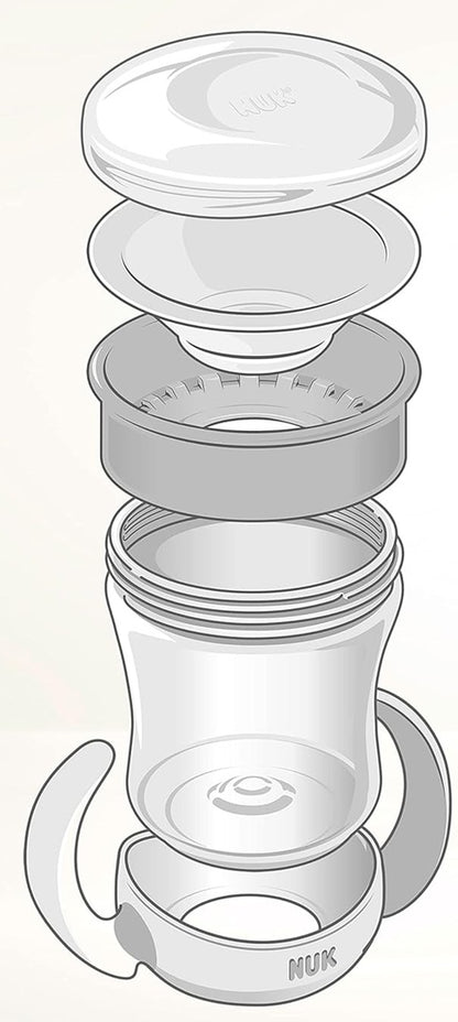 NUK Mini Magic Cup kubek niekapek świecący w ciemności 360° 160 ml 6 m+ niebieski, rozłożony widok części