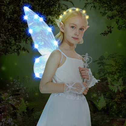 FORMIZON krídla víly s LED diódami + čarovná palička venček uši 46 x 65 cm